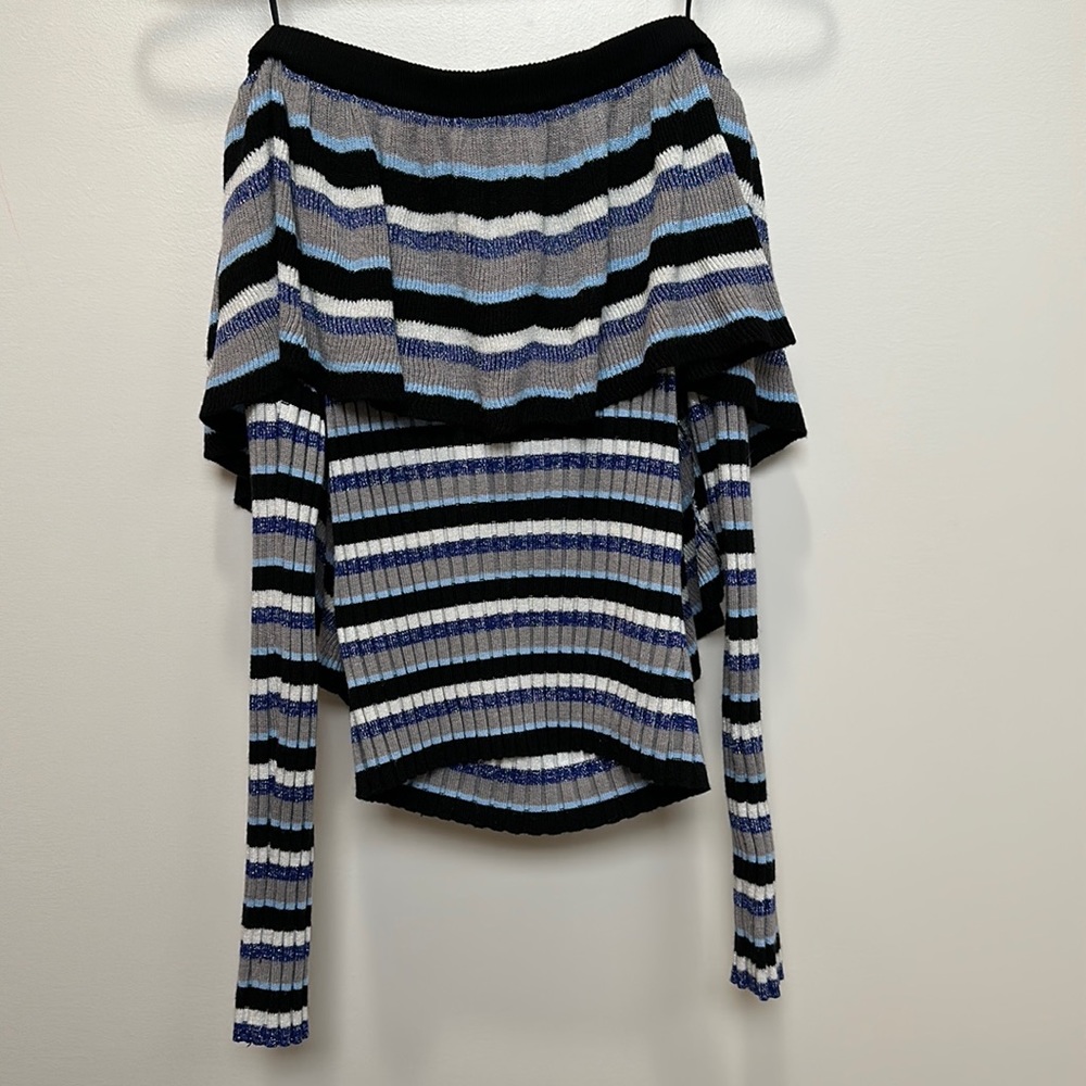 Off the shoulder striped Endless Rose sweater